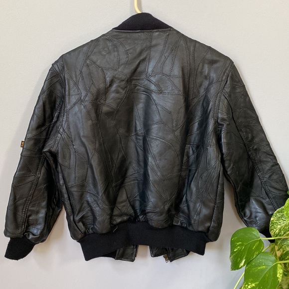 Vintage NASA Alpha patch leather bomber jacket - Picture 6 of 9